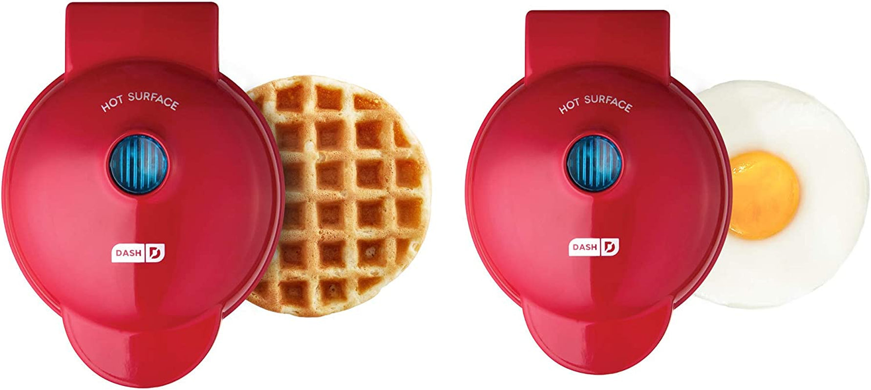 Mini Maker Waffle Maker and Griddle Set - Red