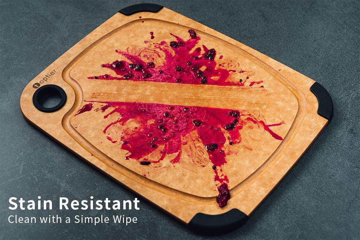 Premium Wood Fiber Cutting Board - Non-Slip, Reversible, Eco-Friendly, Compact 11.5 x 9.25-Inch Chopping Board in Natural Slate