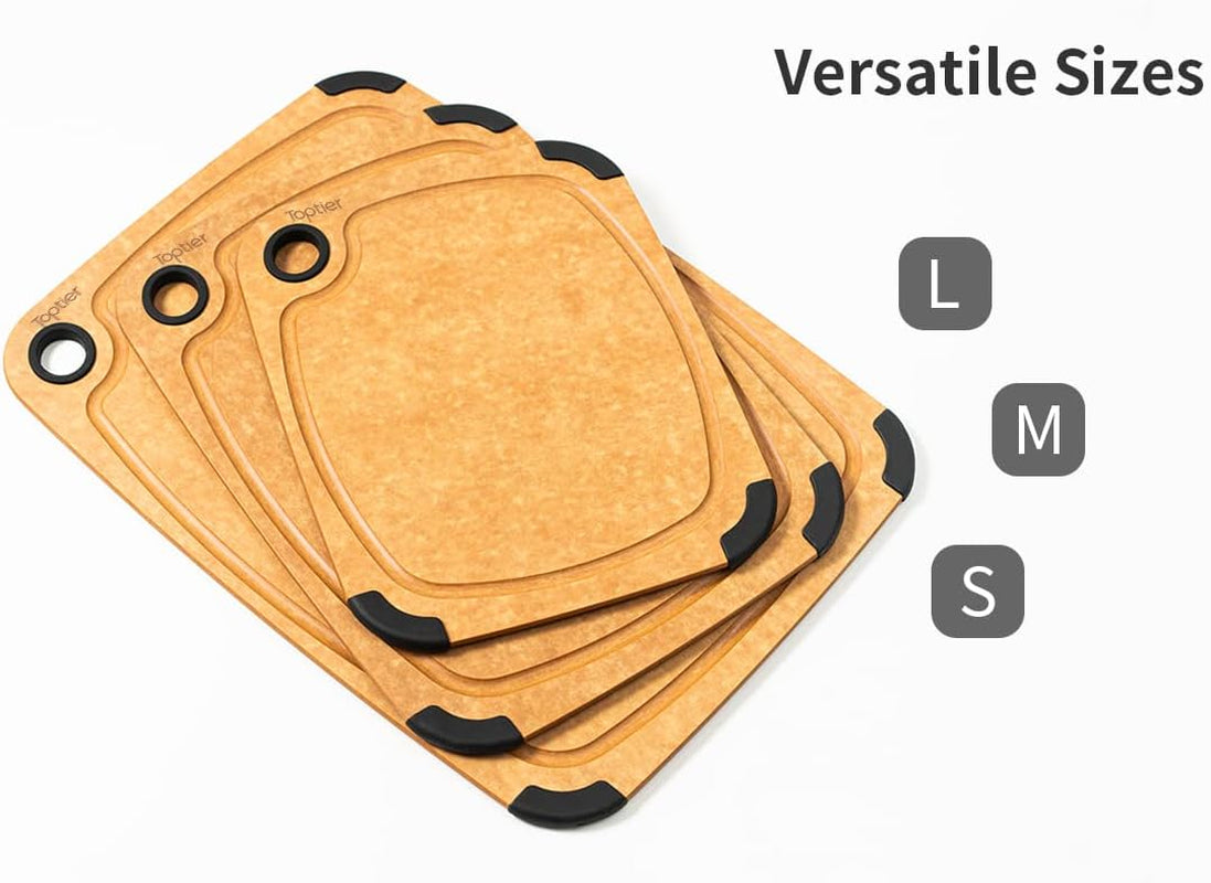 Premium Wood Fiber Cutting Board - Non-Slip, Reversible, Eco-Friendly, Compact 11.5 x 9.25-Inch Chopping Board in Natural Slate